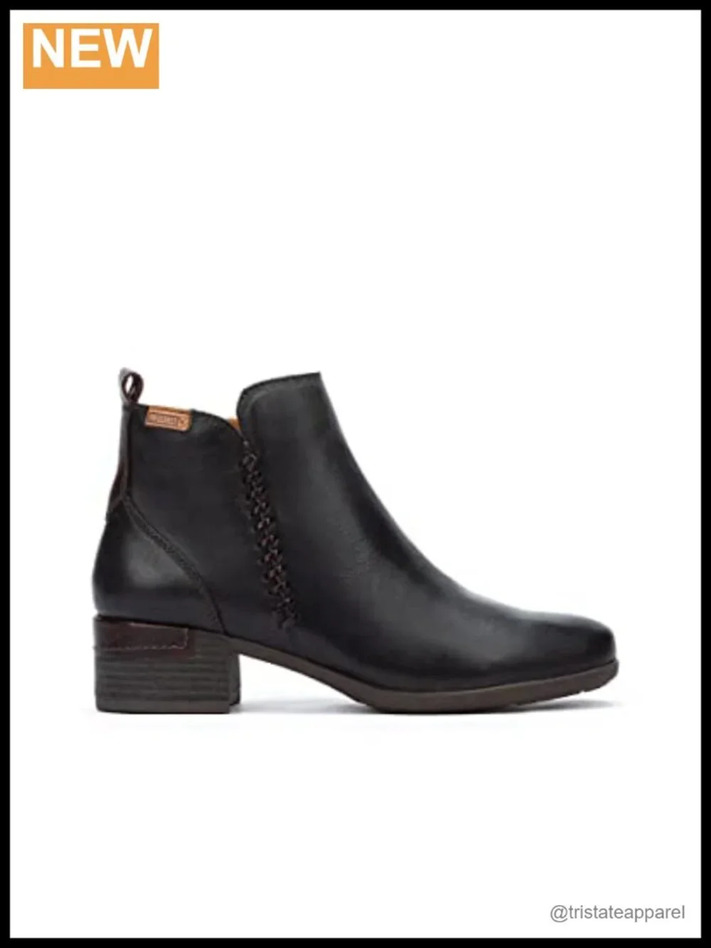 Women's Heeled Ankle Boots Leather Zipper Closure Mid Heel Booties